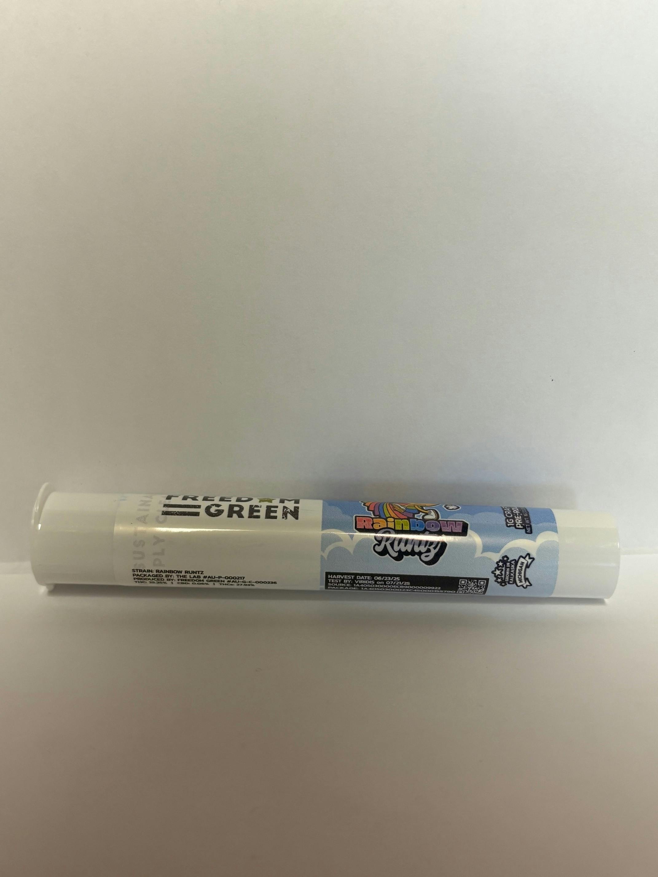 Freedom Green Pre-Roll 1g Rainbow Runtz