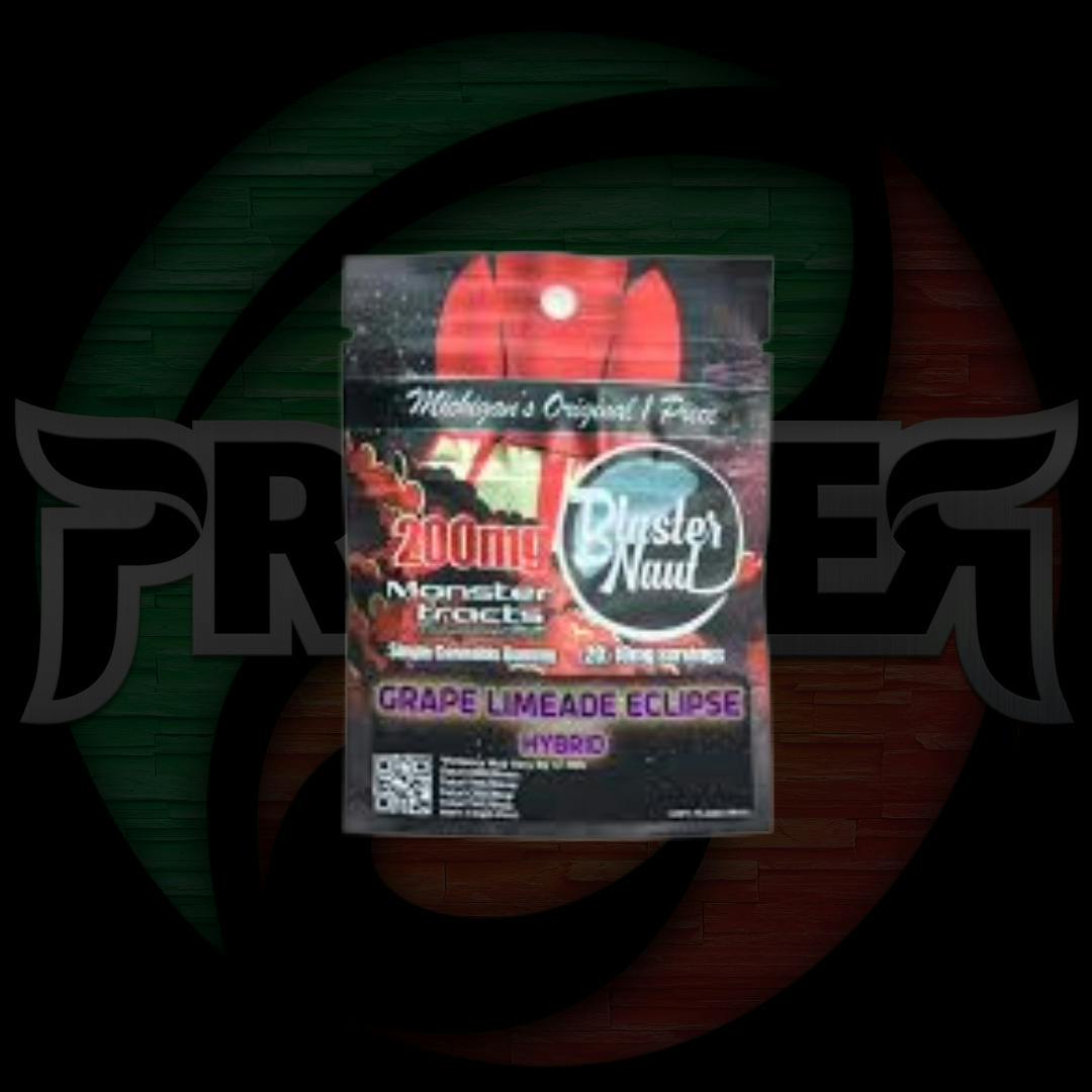 Monster Blaster Naut Gummies 200mg Grape Limeade Escape