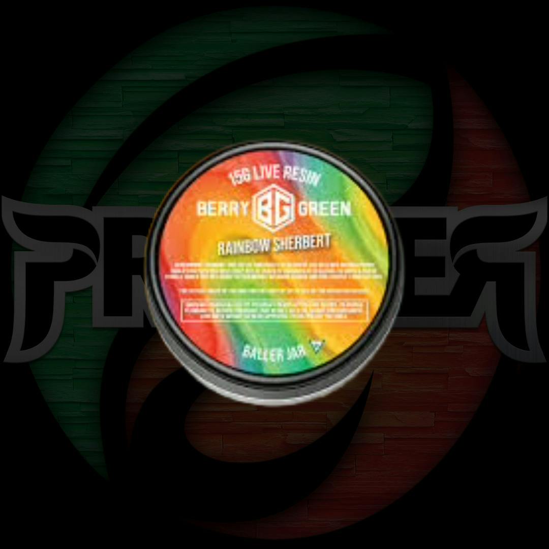Berry Green Live Resin 15g Rainbow Sherbet