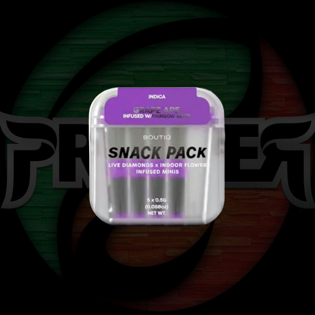 Boutiq Snack Pack Infused Pre Roll 5pk 2.5g Grape Ape