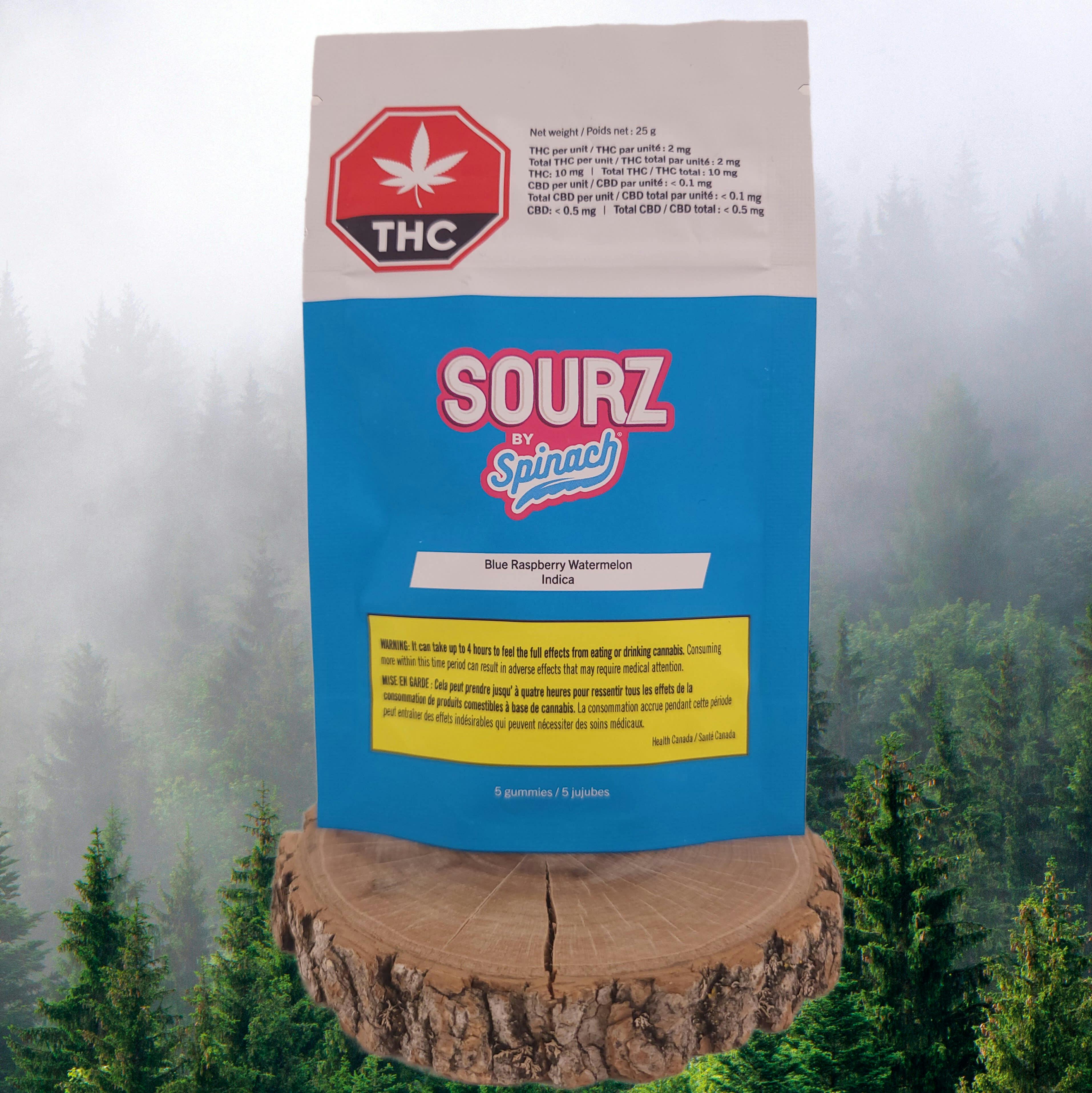 Spinach | BLUE RASPBERRY WATERMELON INDICA SOURZ | 5 X 5g