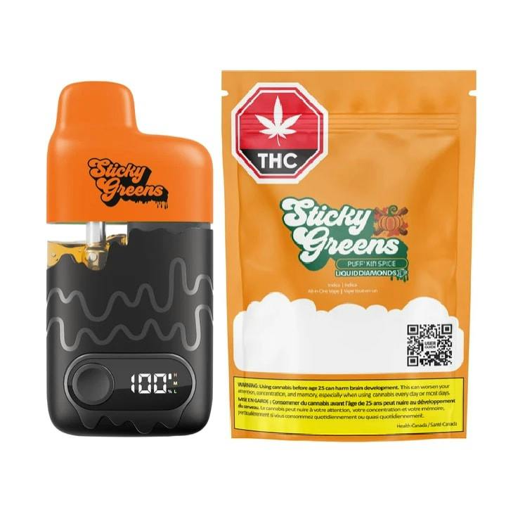 Sticky Greens | PUFF' KIN SPICE DRIP BAR LIQ DIAMOND BLEND AIO LTO - 0.95