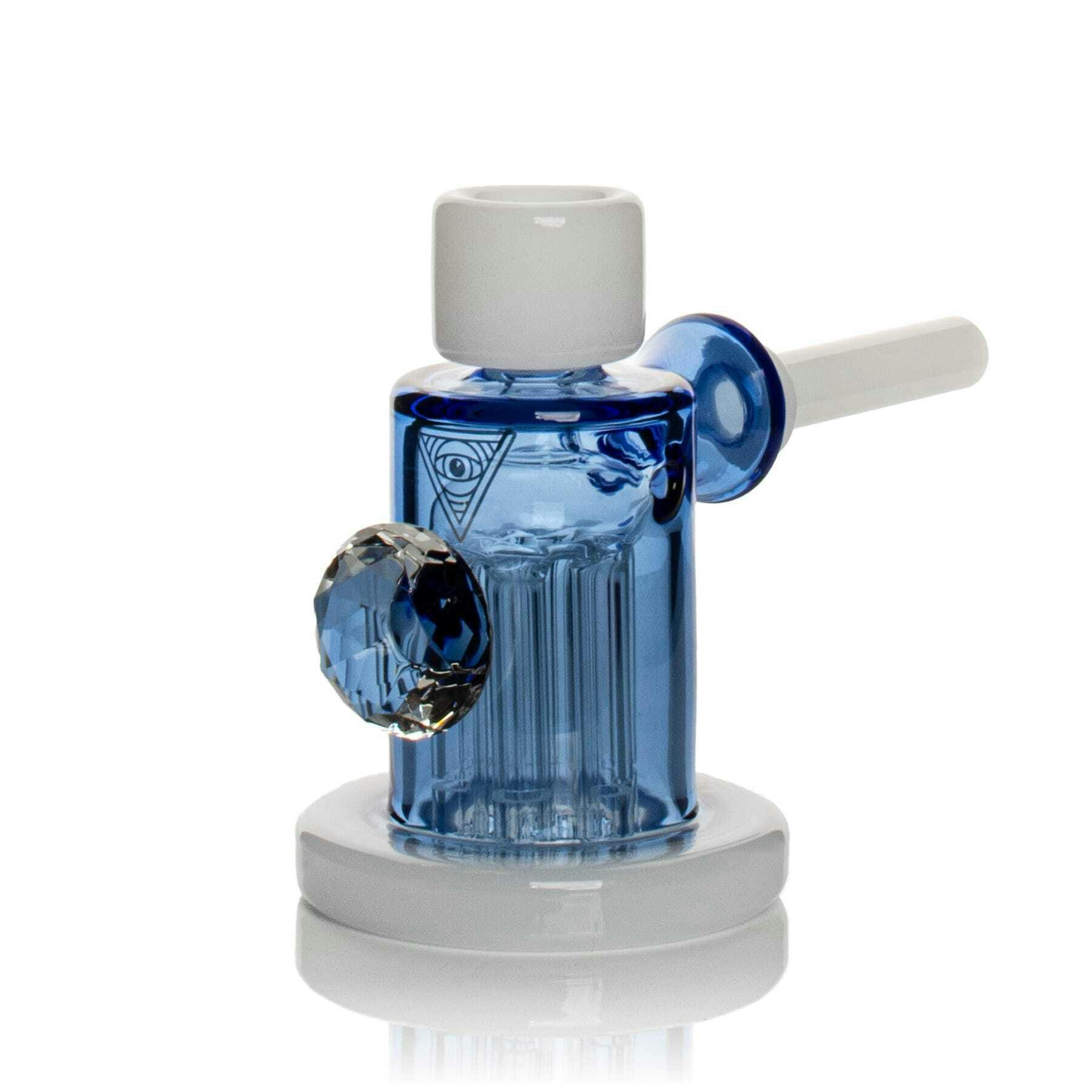 Red Eye Glass - 6" Glamour Hammer Bubbler (Sapphire Blue & White)