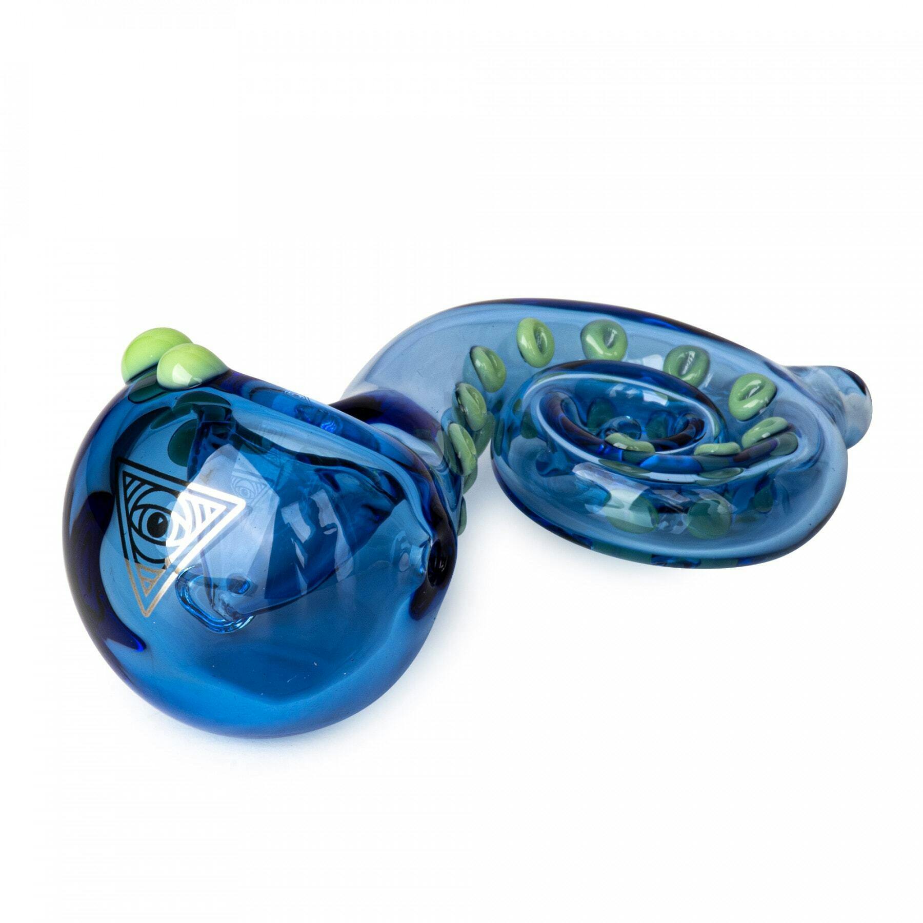 Red Eye Glass - 4" Tentacle Hand Pipe (Sapphire Blue)