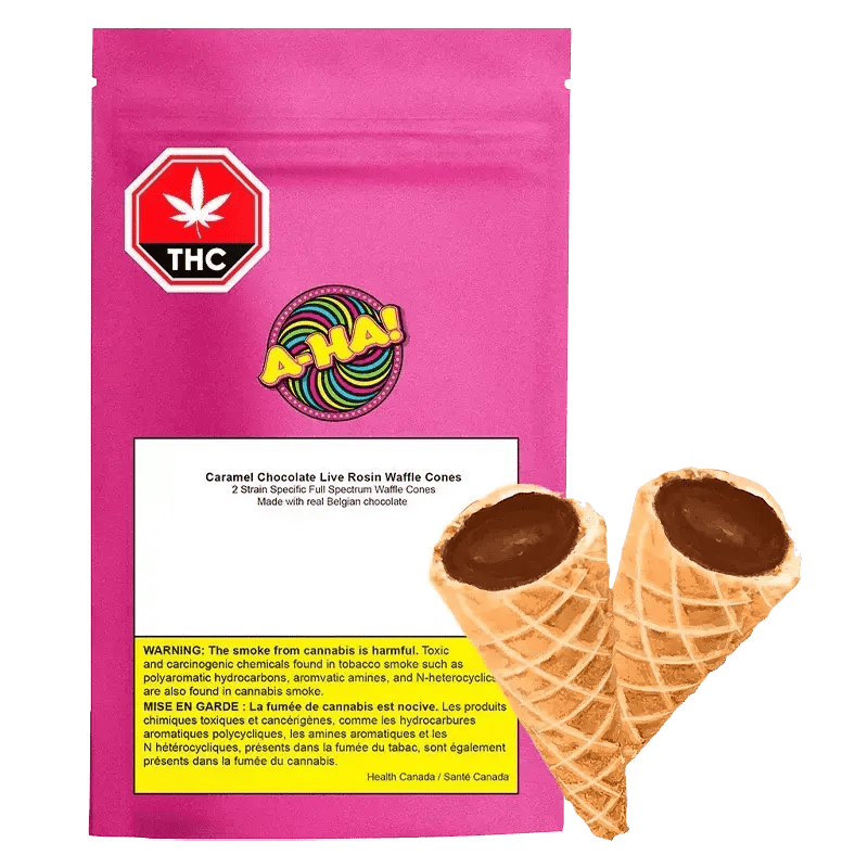 A-Ha! - Caramel Chocolate Live Rosin Waffle Cones (2 Pieces)