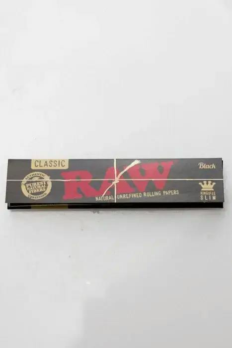 RAW Black Natural Unrefined Rolling Paper - King Slim