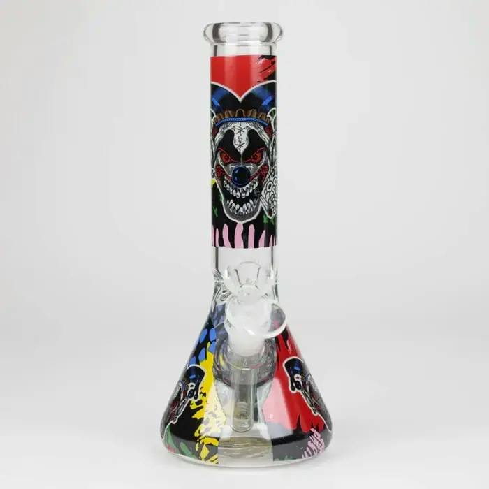 10" Glass Bong With Clown Design - 1