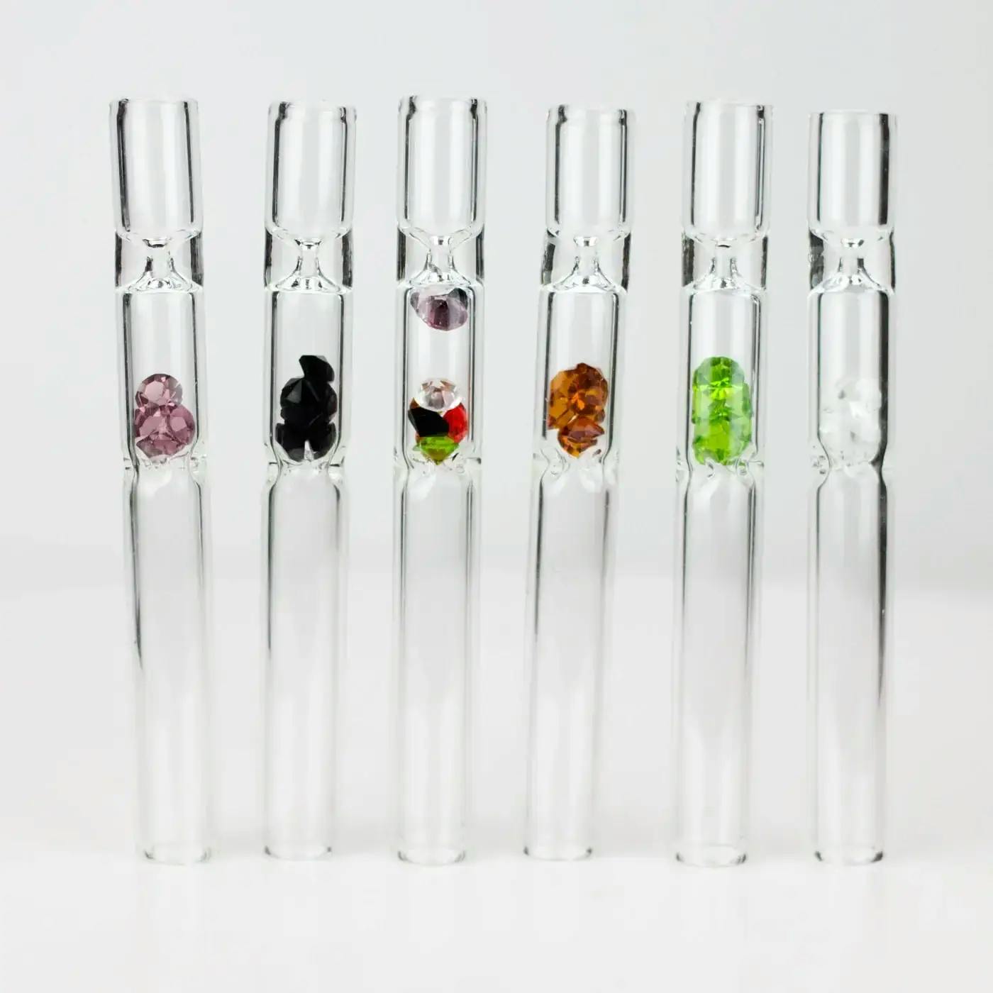 One-Hitter Glass Pipe with Crystal