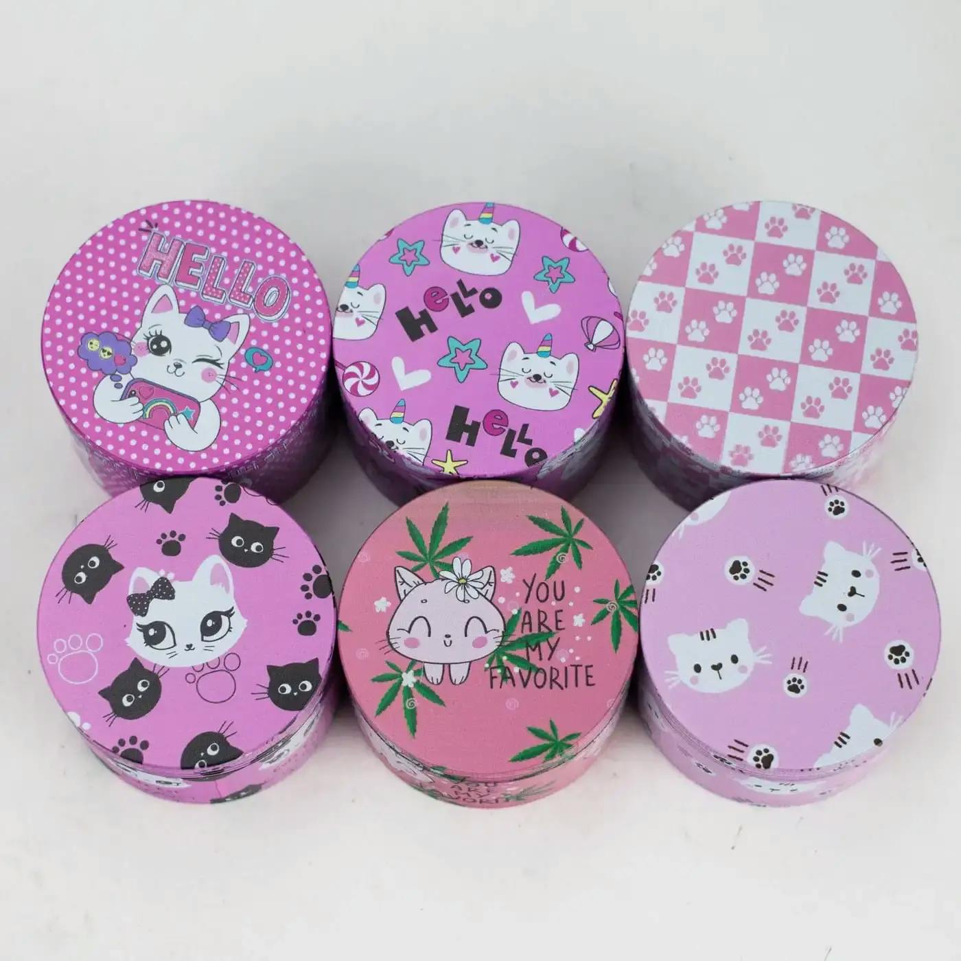 2.5" 4 - Layer Kitty Design Metal Herb Grinder
