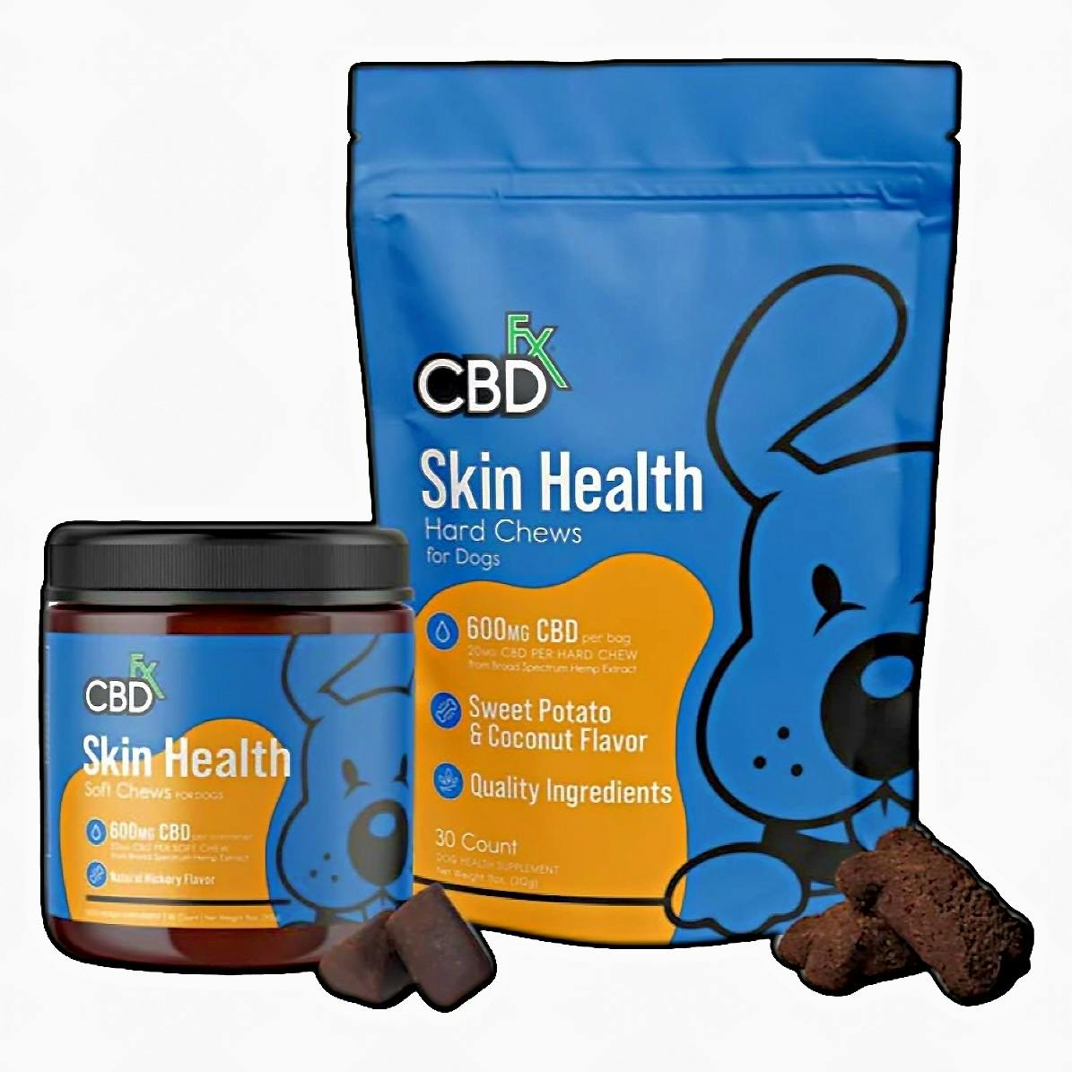 CBD FX Dog Treats Skin Health Hard Chews