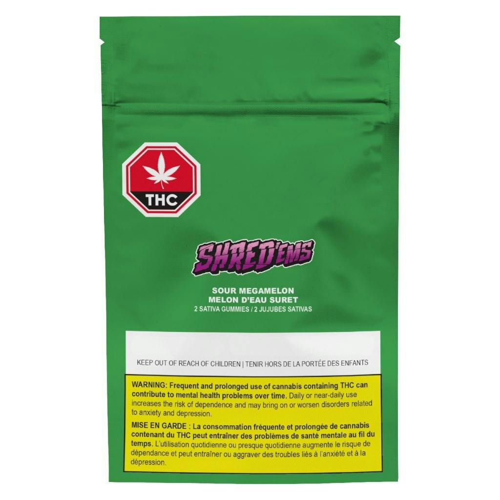 SHRED'EMS - Sour Megamelon Soft Chews - Sativa - 2x4.5g