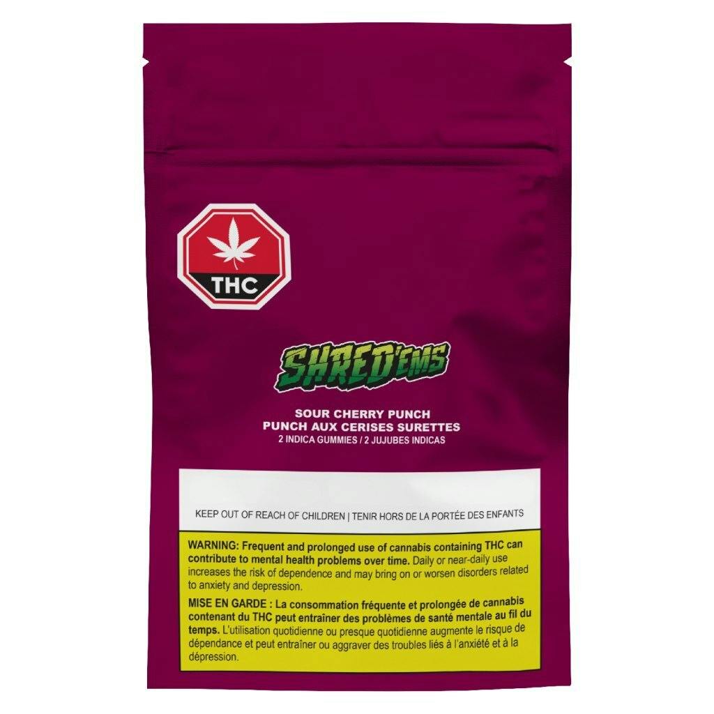 SHRED'EMS - Sour Cherry Punch Soft Chews - Indica - 2x4.5g