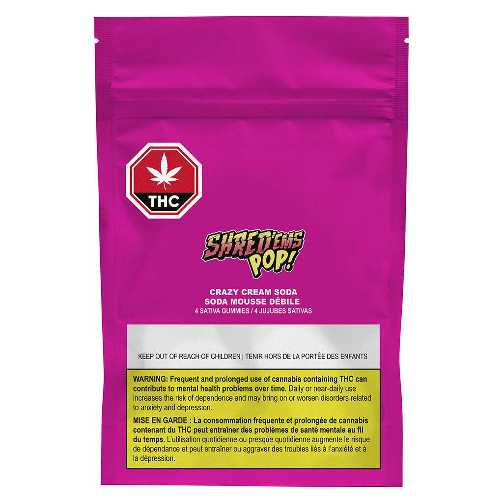 SHRED'EMS Pop! - Crazy Cream Soda Soft Chews - Sativa - 4 Pack