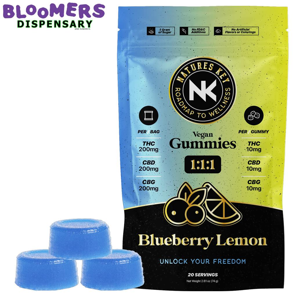 NK GUMMIES BLUEBERRY LEMON 1:1:1 200MG THC HYBRID