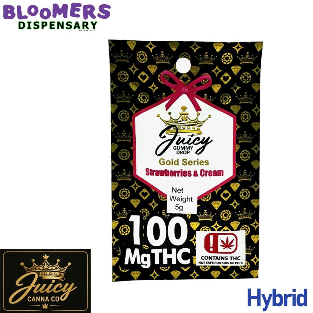 Juicy Gummy Single | Strawberries & Cream | 100mg | Hybrid