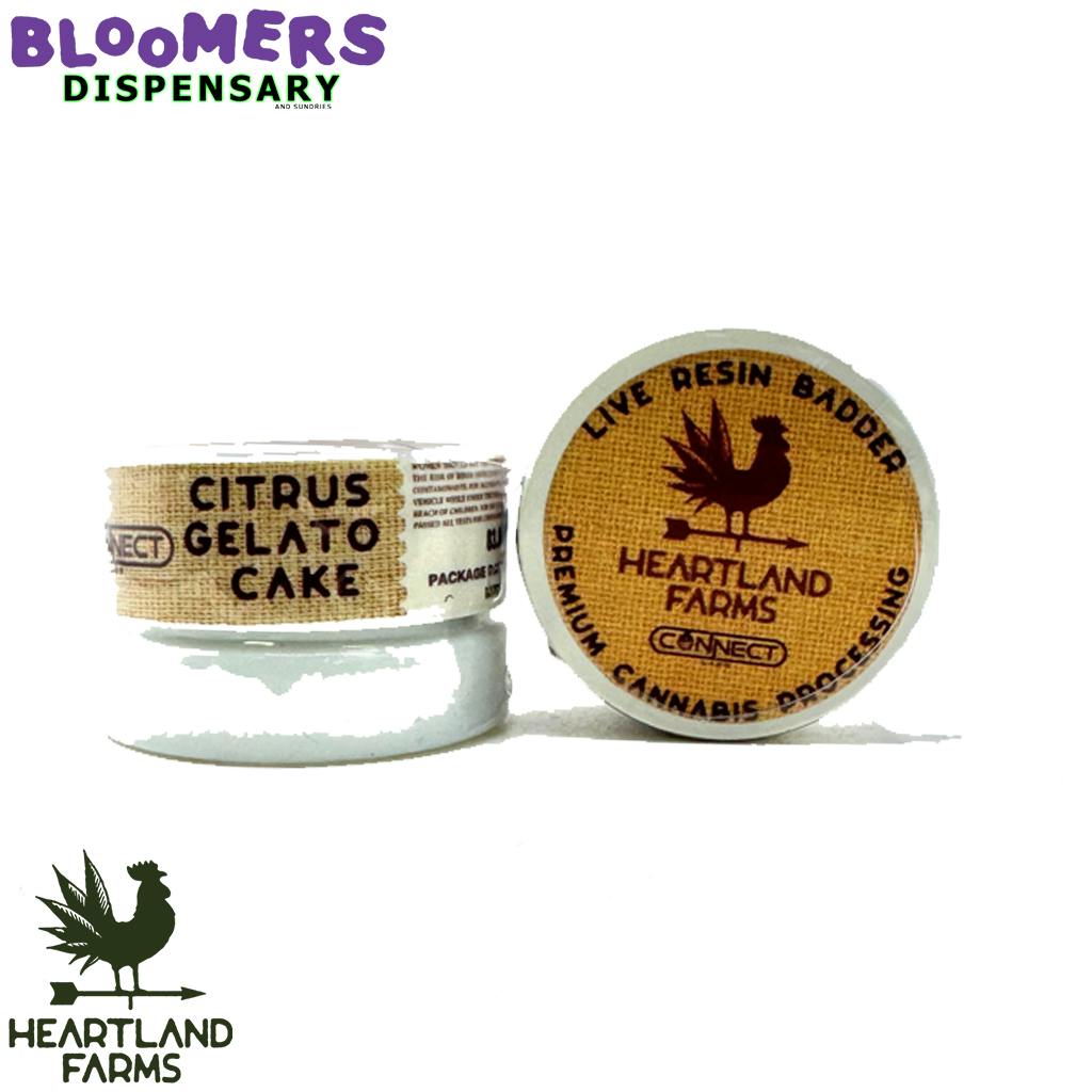Heartland Farms | Live Resin Badder | Citrus Gelato Cake 1G Indica