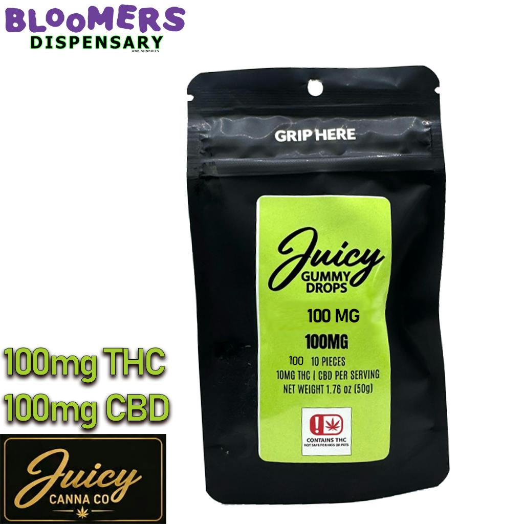 Juicy | Gummy Drops | Cherry Limeade 1:1 | 100mg THC -100mg CBD