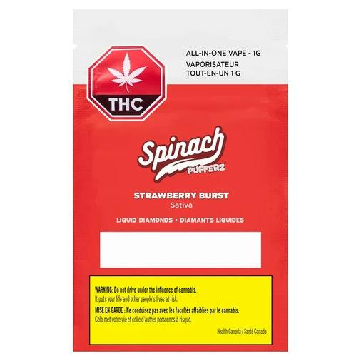 Spinach Pufferz Strawberry Burst Disposable Vape 1g