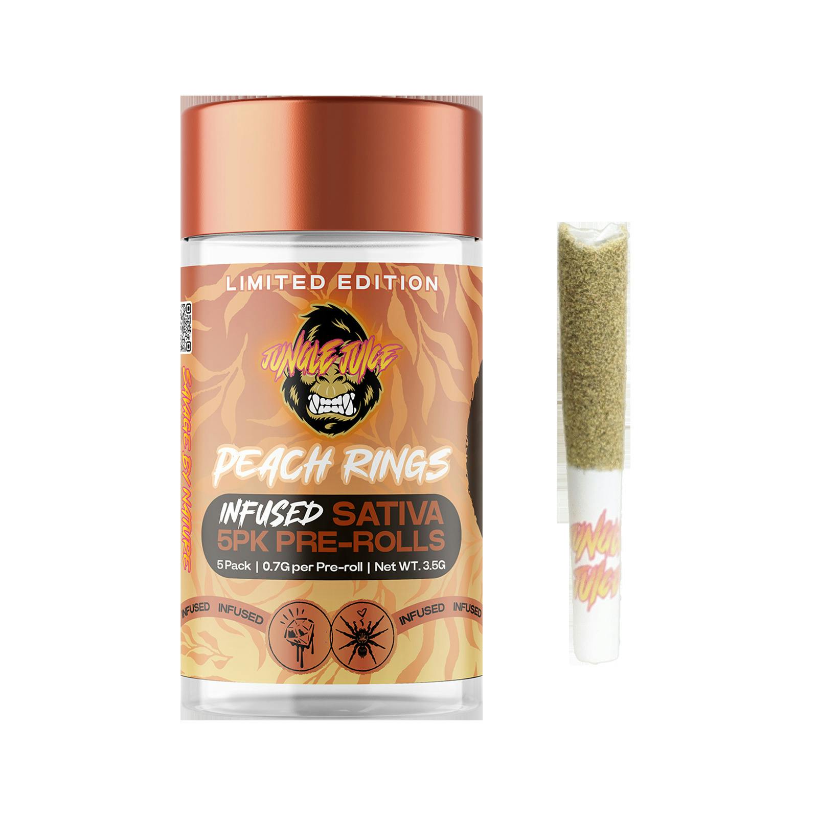 Peach Rings 5pk Infused Pre-Rolls cannabis product