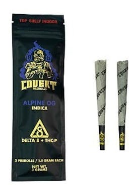CBD Covert 3g D8/THCP Prerolls - Alpine OG