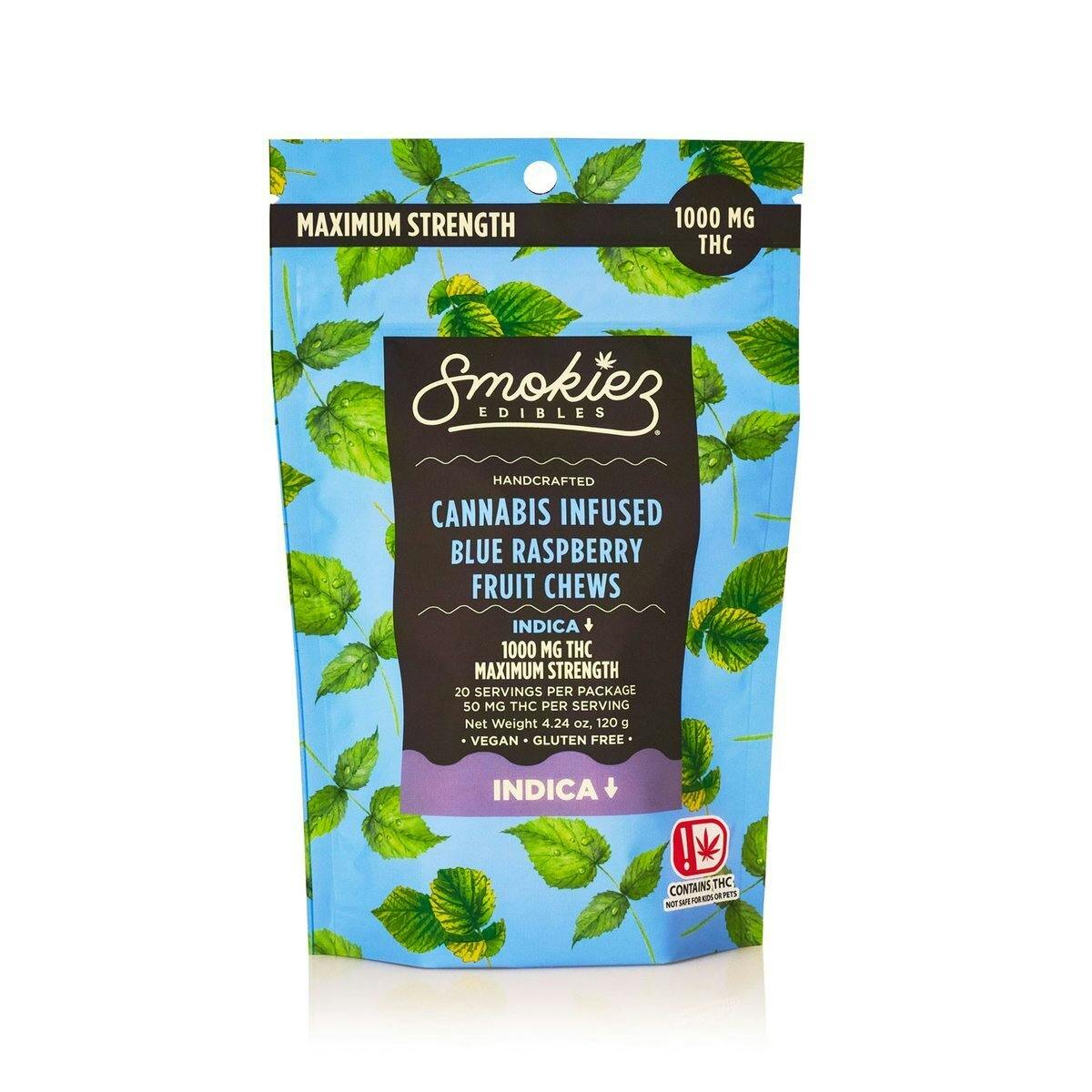 Smokiez 1000mg Indica Sweet Blue Raspberry