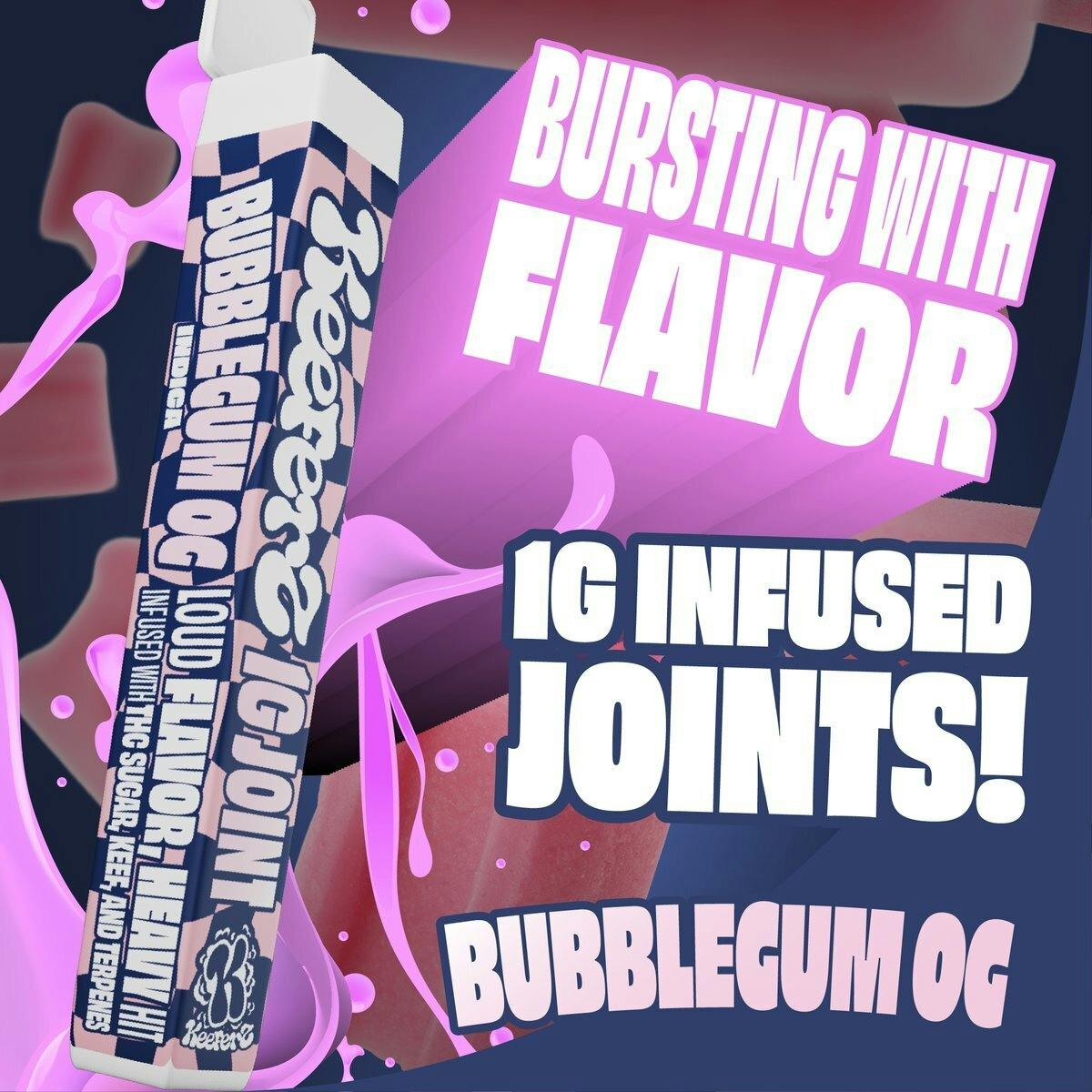 Keeferz 1g Infused Preroll Bubblegum OG
