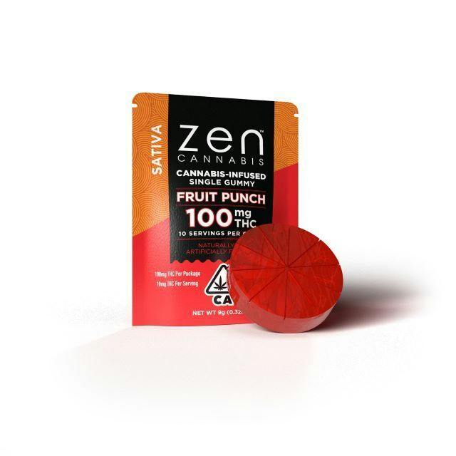 Fruit Punch Sativa Single Gummy by Zen Cannabis