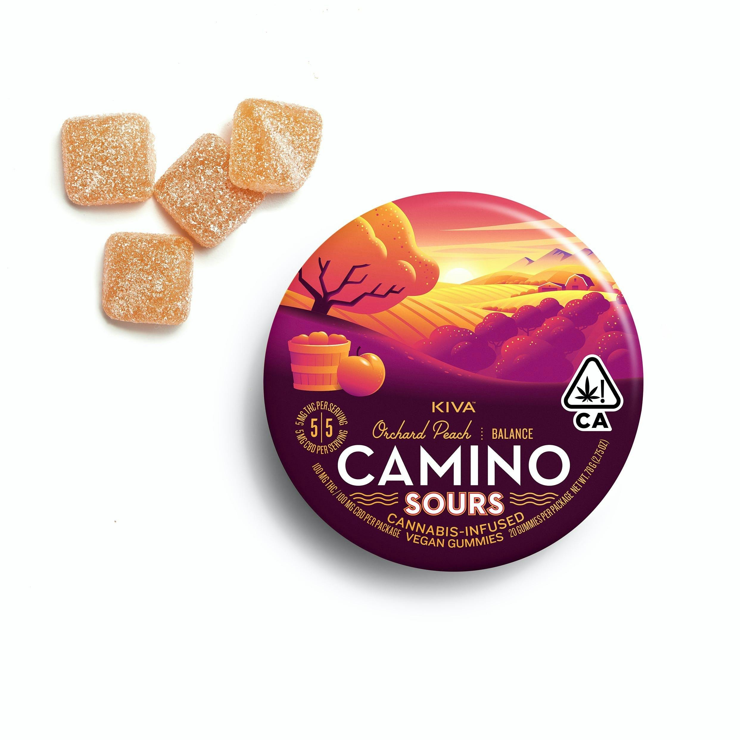 Camino Sours | Balance - Orchard Peach THC/CBD 1:1 Gummies - Camino Sours | Balance - Orchard Pea...