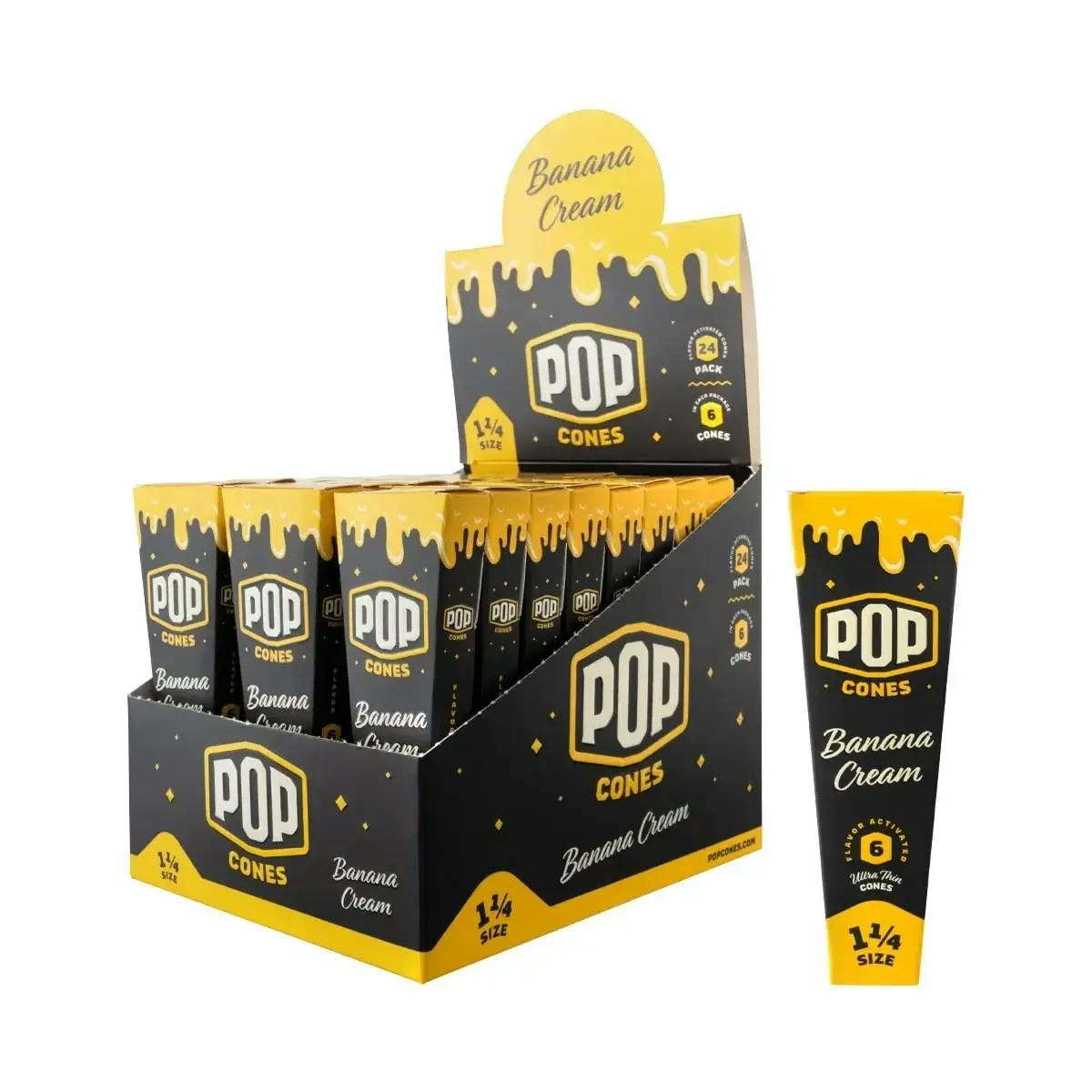 Pop Cones - 1 1/4 Pre-rolled Cones - Banana Cream