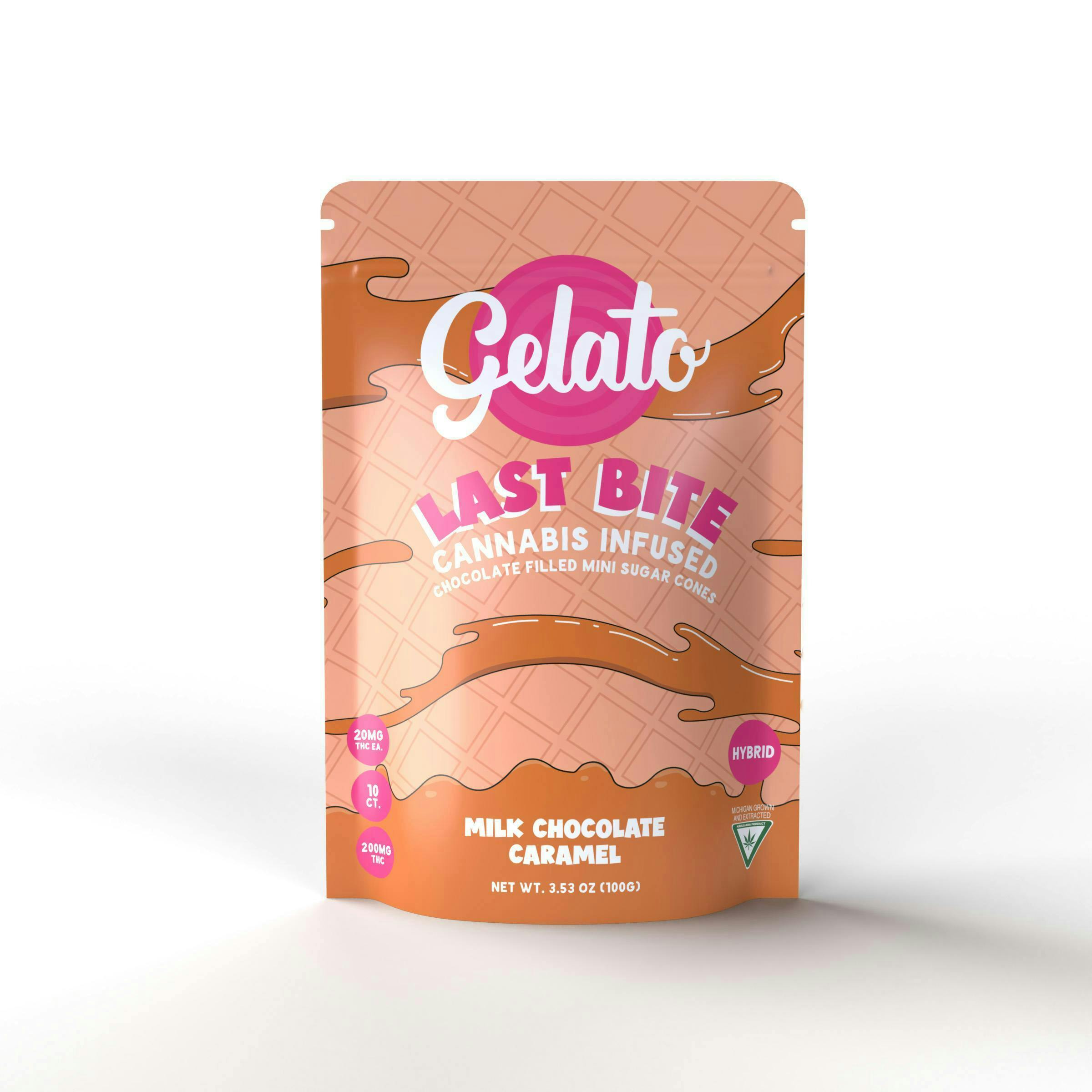 Gelato Last Bite Milk Chocolate Caramel Filled Sugar Cone