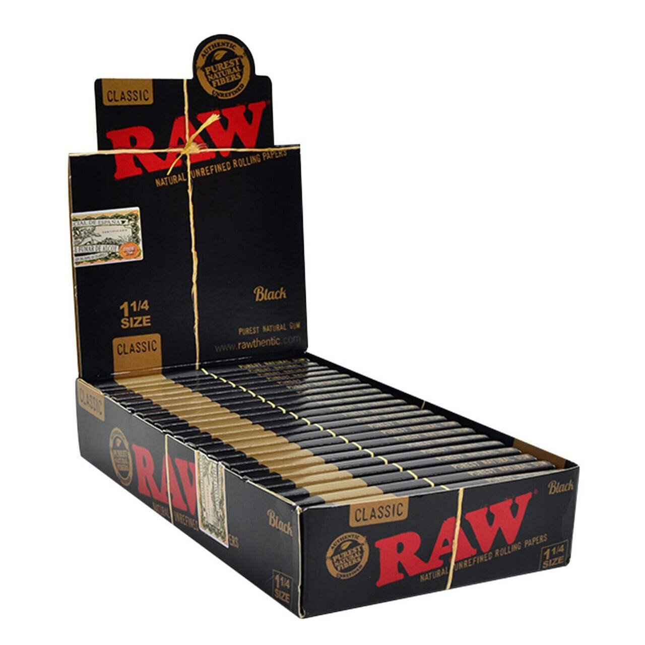 RAW - Classic Rolling Paper - Black 1-1/4