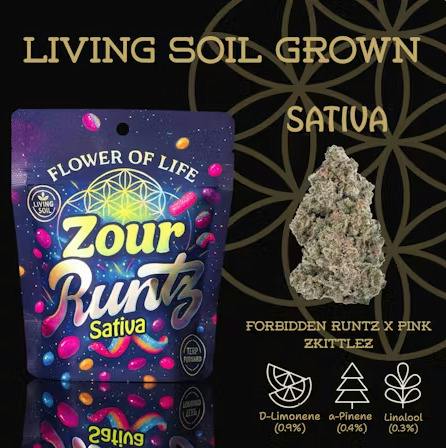 Flower Of Life - Zour Runtz - Organic Bulk Flower - Sativa Dom