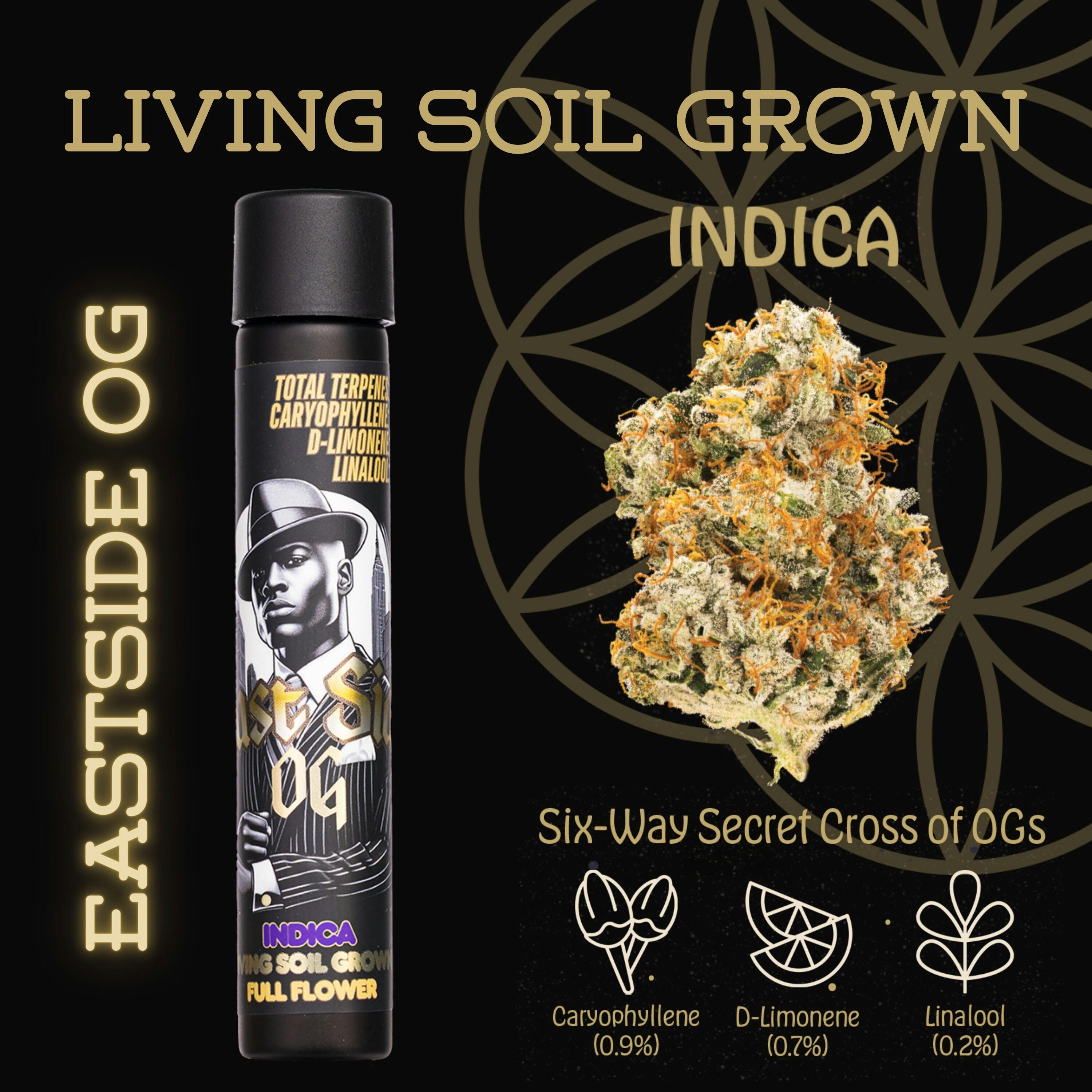 Flower Of Life - Eastside OG - Organic Full Flower Pre Roll - 1g - Indica