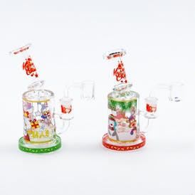 6" Baked On Holiday Themed Dab Rig with Banger