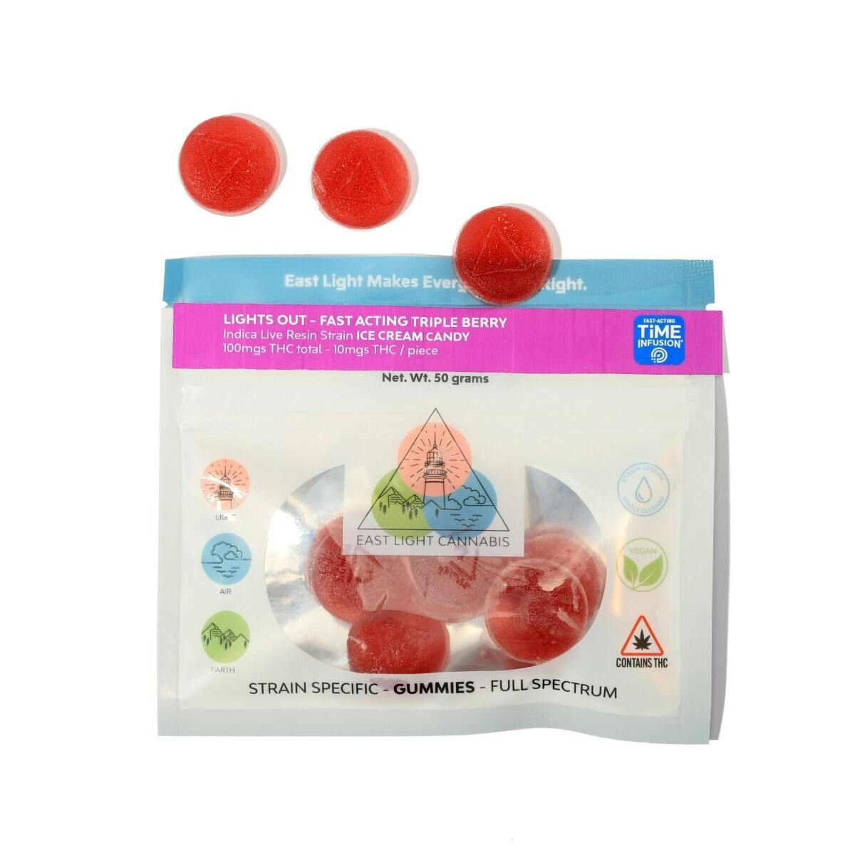 ELC - Happy Time - Blueberry Lemonade Gummies - 2 THC: 1 CBG