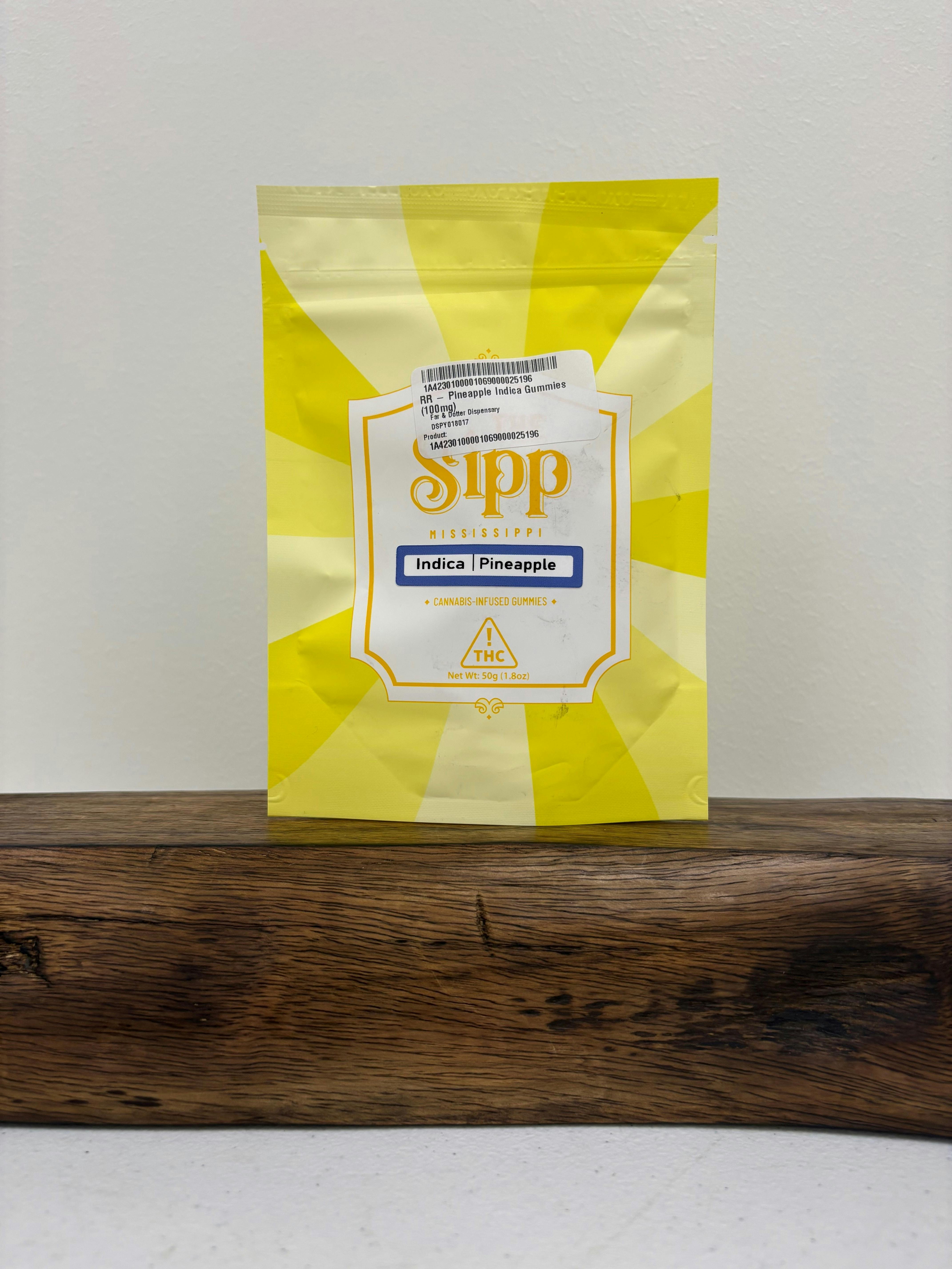 The Sipp - Pineapple Indica Gummies (100mg)