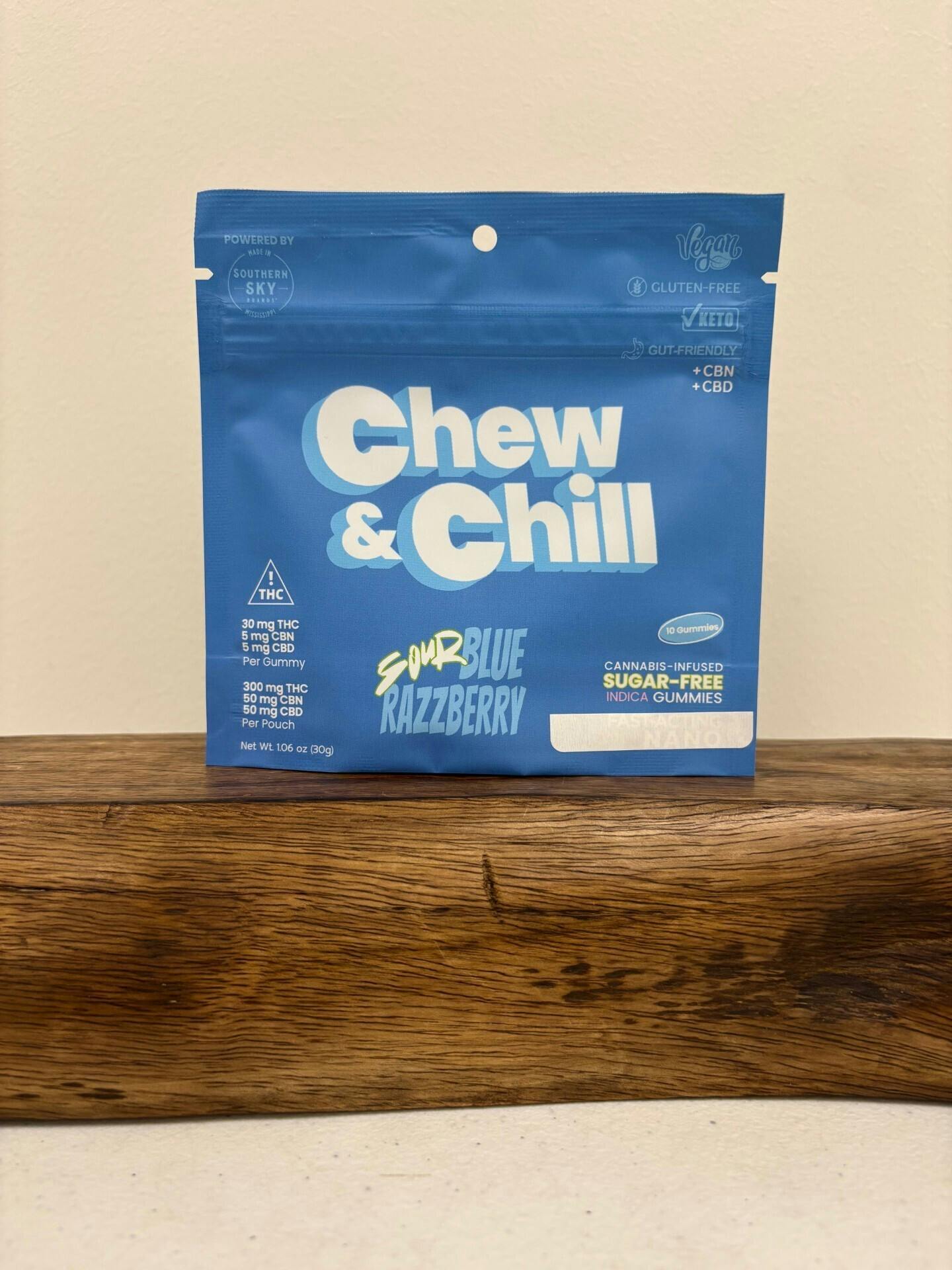Chew & Chill - Sour Blue Raspberry Gummies (300mg)