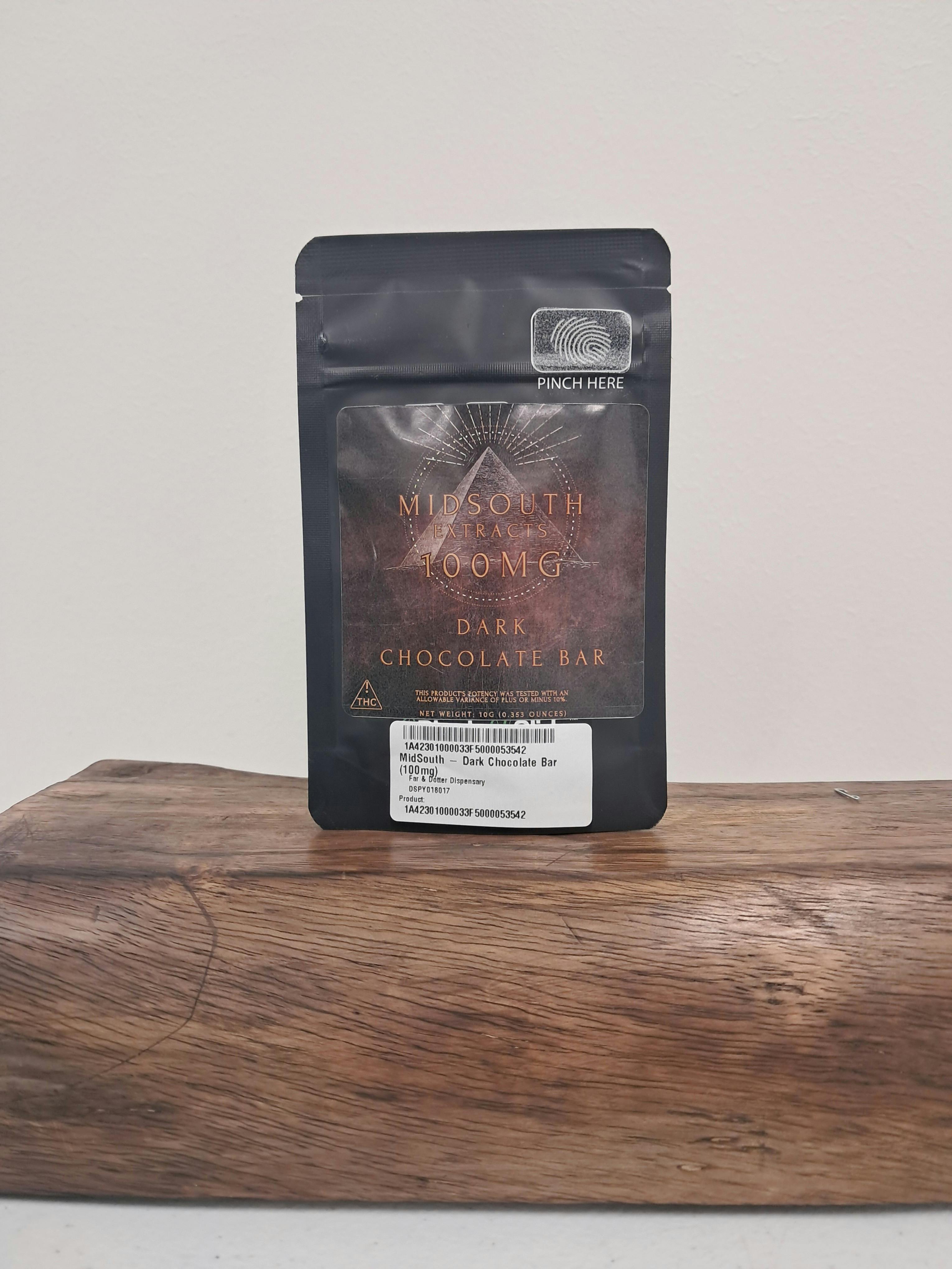MidSouth - Dark Chocolate Bar (100mg) at Far & Dotter Cannabis Dispensary