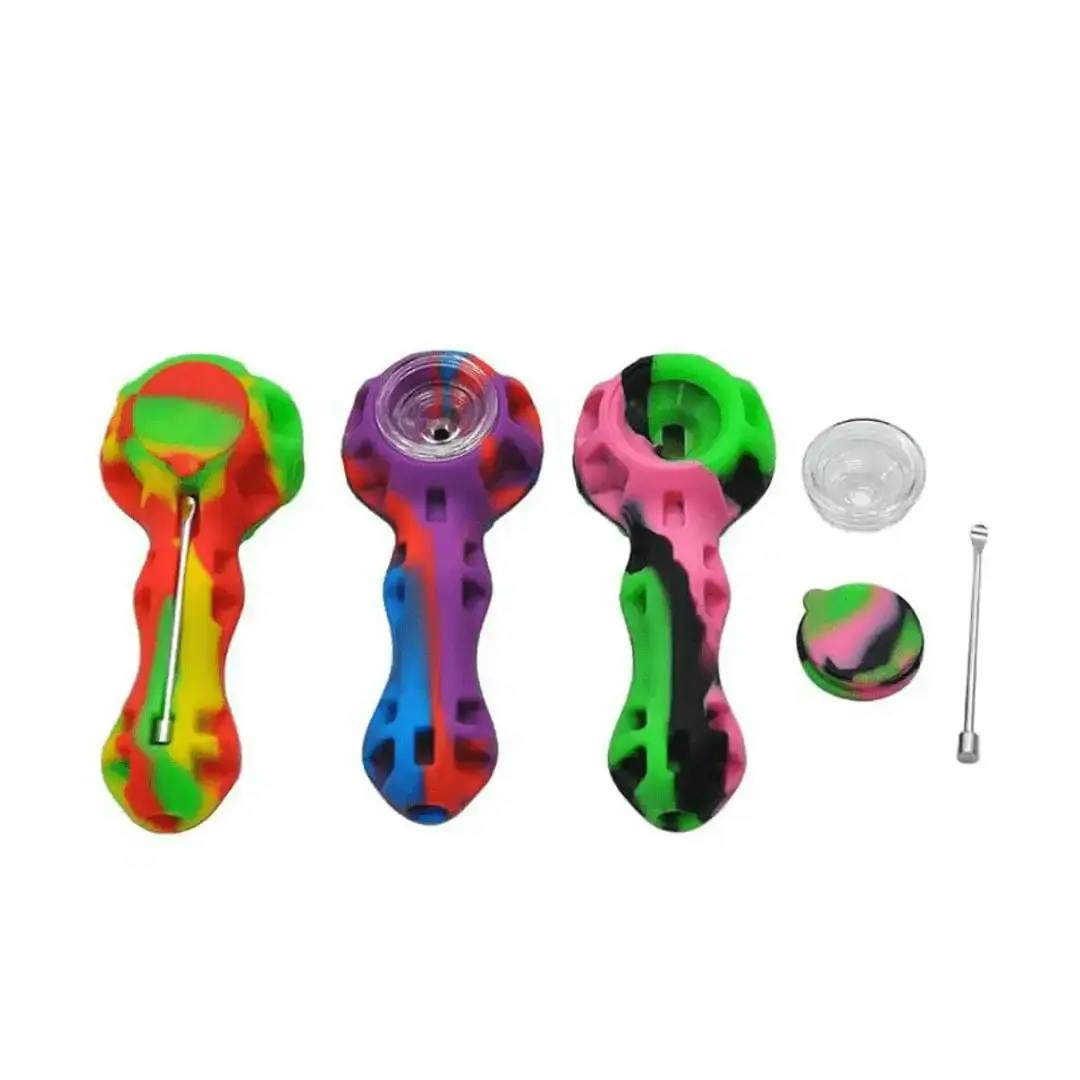 Silicone Pipe with Glass Bowl