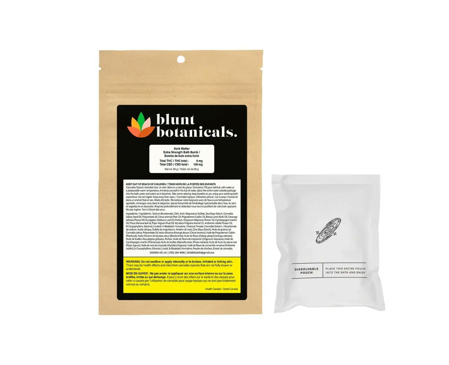 Dark Matter Extra Strength Detox and Recovery Bath Bomb, CBD 100 mg,