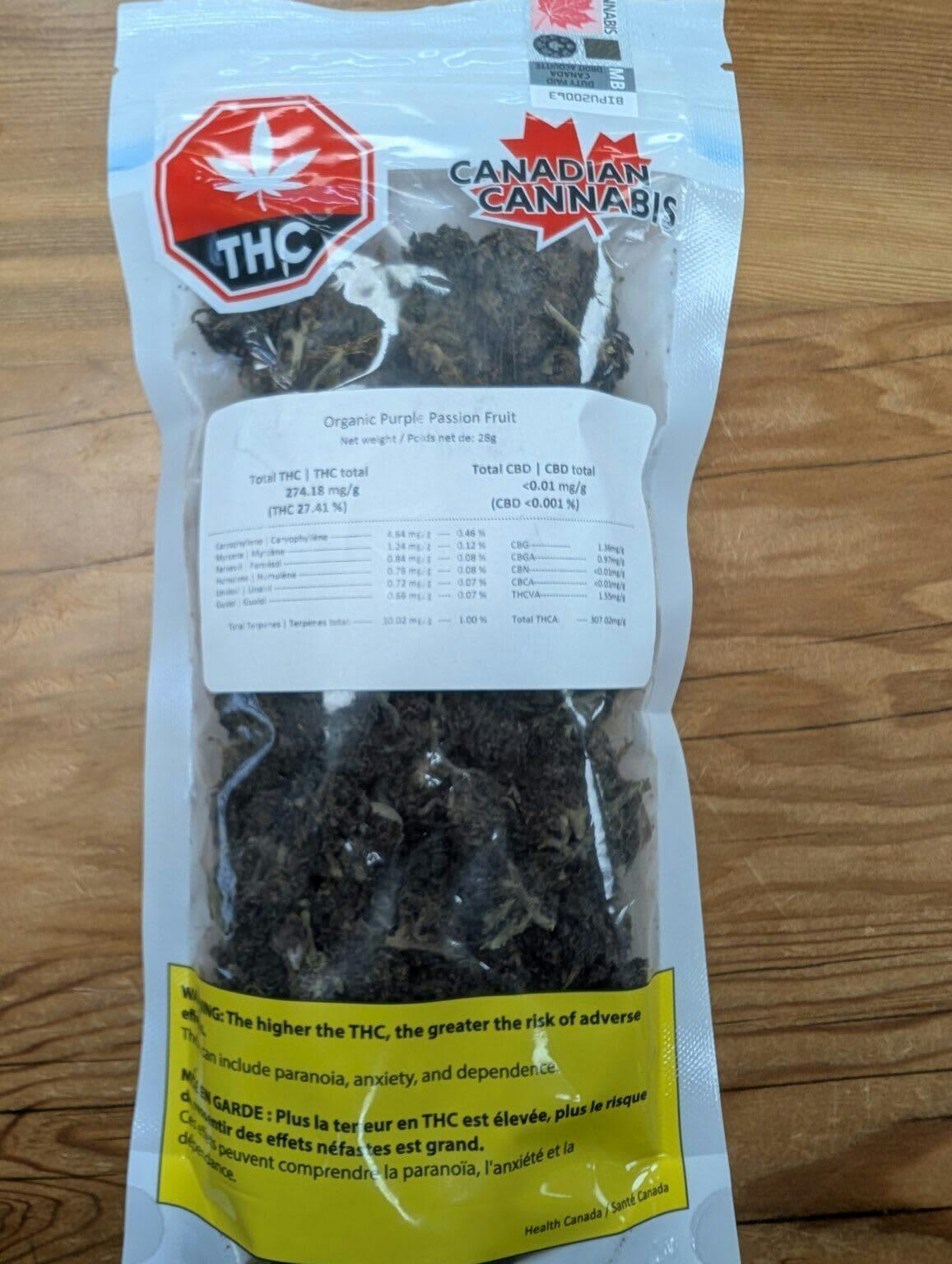 Organic Purple Passion Fruit 28g Dried Flower