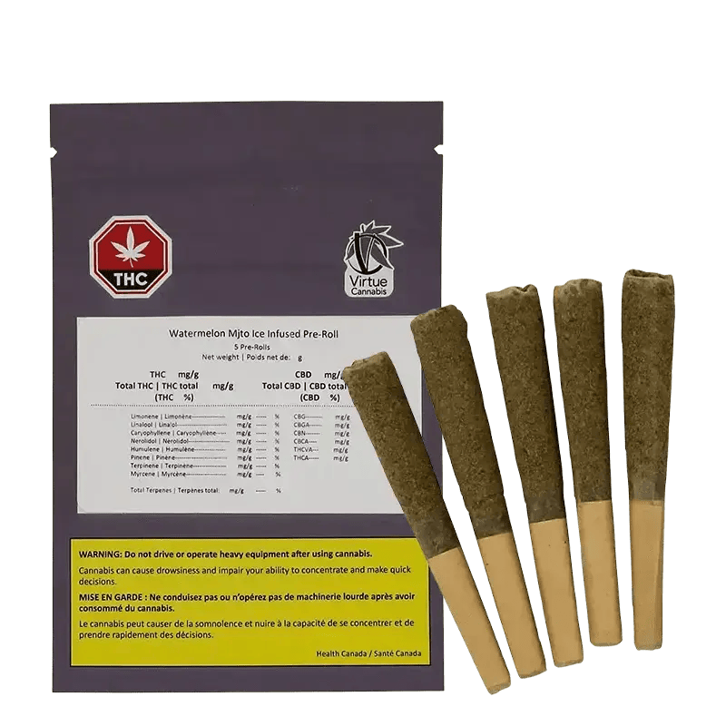 Watermelon Mjto Ice 5 x 0.5g Infused Pre-Rolls