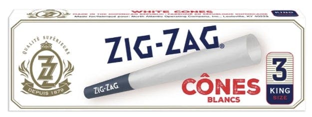 Zig-Zag White King Size Cones 3 Pack
