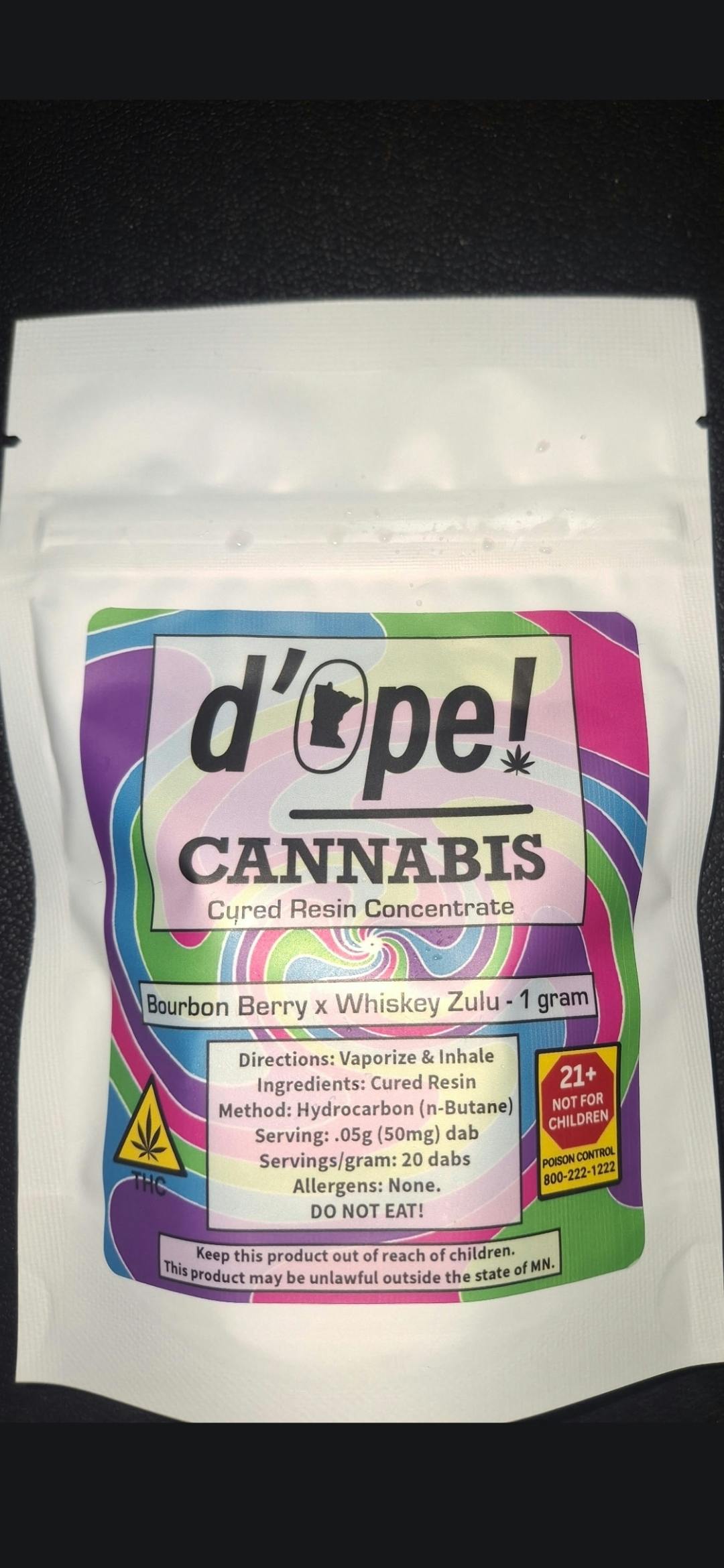 D'Ope Cured Resin- Bourbon Berry × Whizkey Zulu 1g at Northern Crown Cannabis
