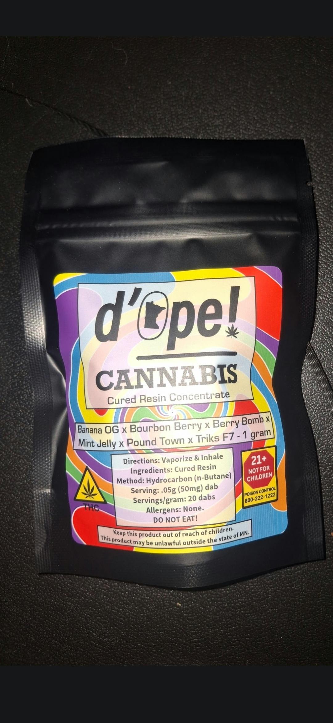 D'Ope Cured Resin- Banana OG × Bourbon Berry × Berry Bomb × Mint Jelly × Pound Town × Tricks F7 at Northern Crown Cannabis