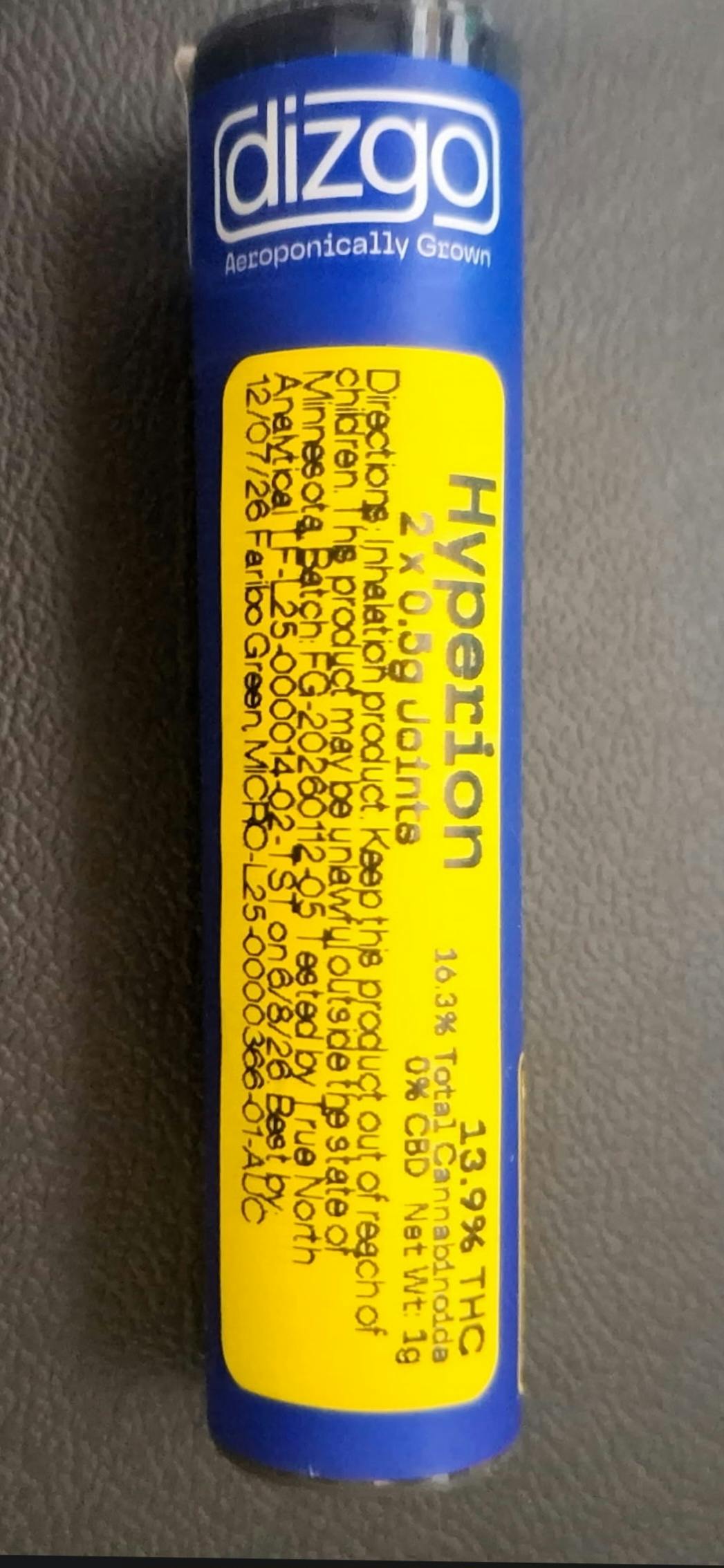 Dizgo Prerolls- Hyperion .5g(2 pack) at Northern Crown Cannabis
