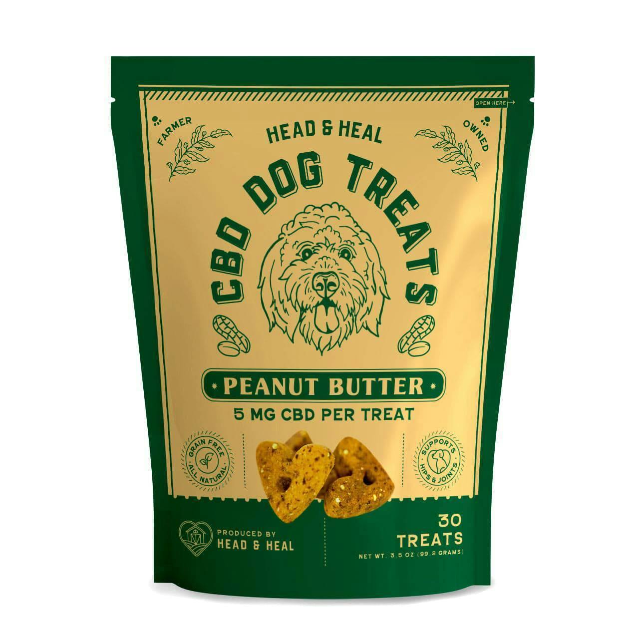 Head & Heal HH |Peanut Butter CBD Dog Treats | 5 mg, 30ct at Corner House