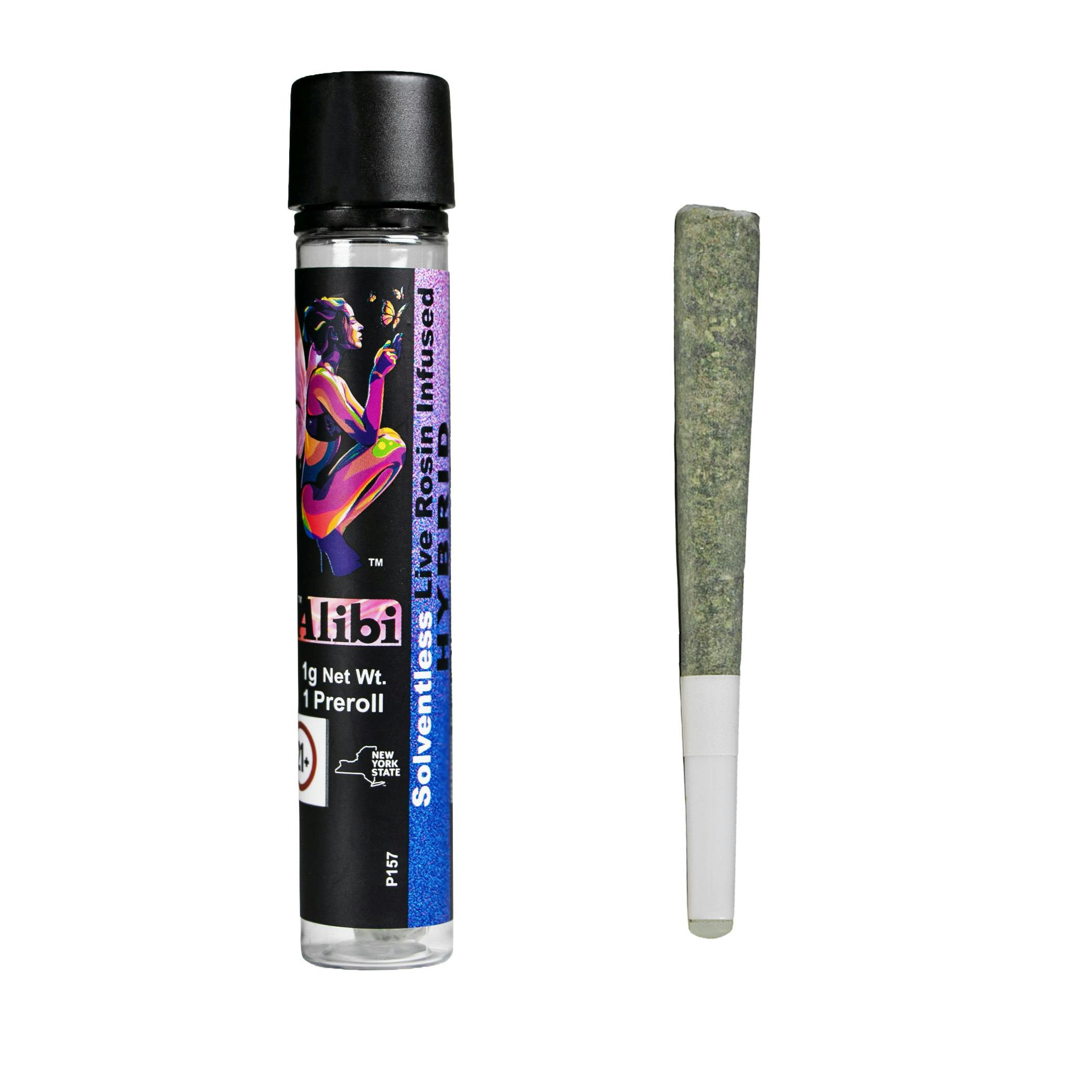 Alibi | Royal Cherry Kush X Twilight Aura | 1g Live Rosin Infused Ceramic Tip Pre-roll at Corner House