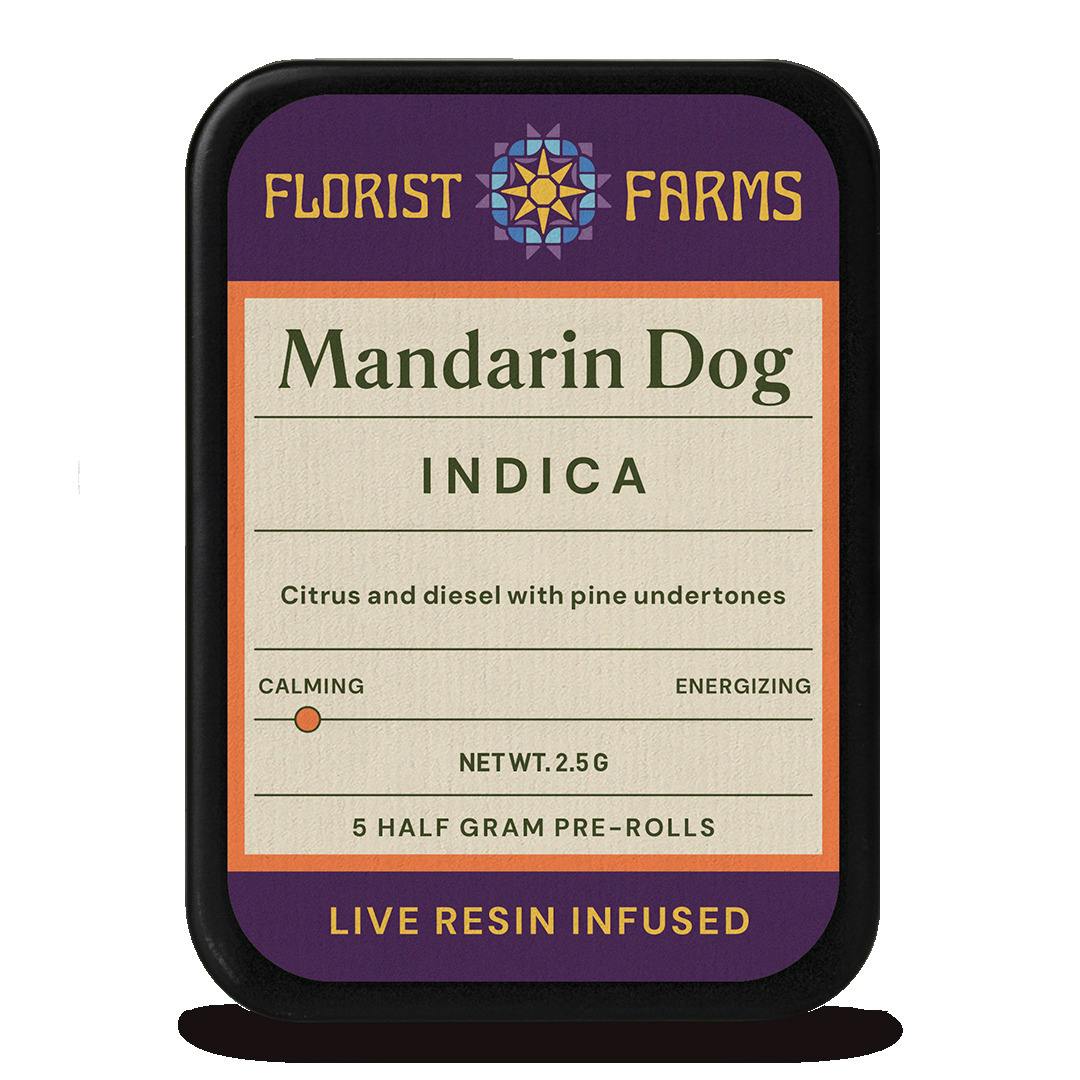 Florist Farms | Mandarin Dog Infused Pre-Rolls | .5g 5-pack