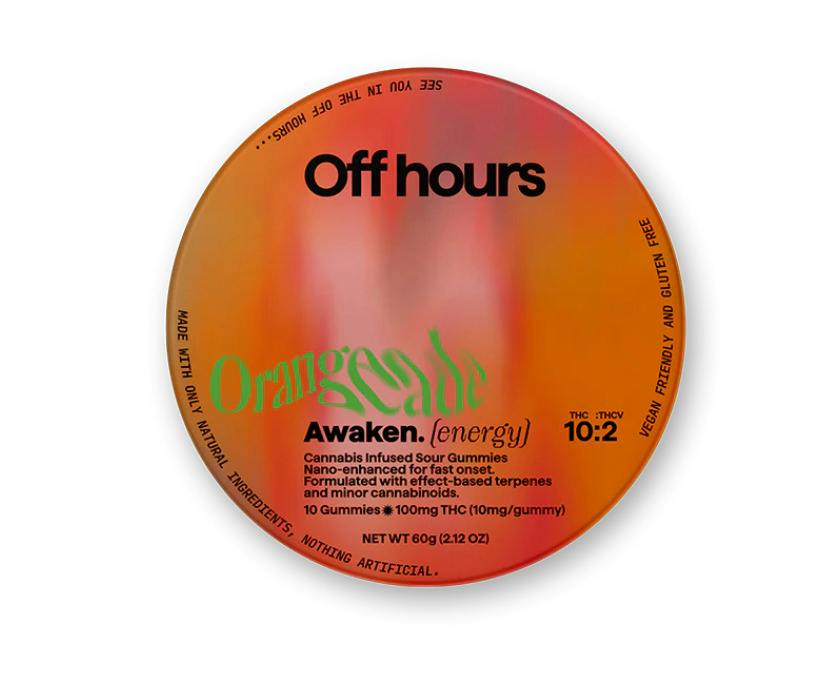 Off Hours | Awaken Orangeade | THC:THCV Gummies | 10mg 10-count